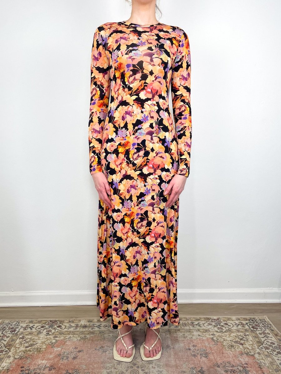 Amari LS Jersey Dress in Night Bloom exclusive at The Shoe Hive