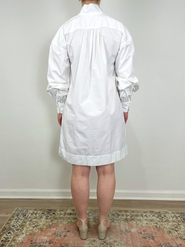 Anaya Popover Dress in White Poplin - The Shoe Hive