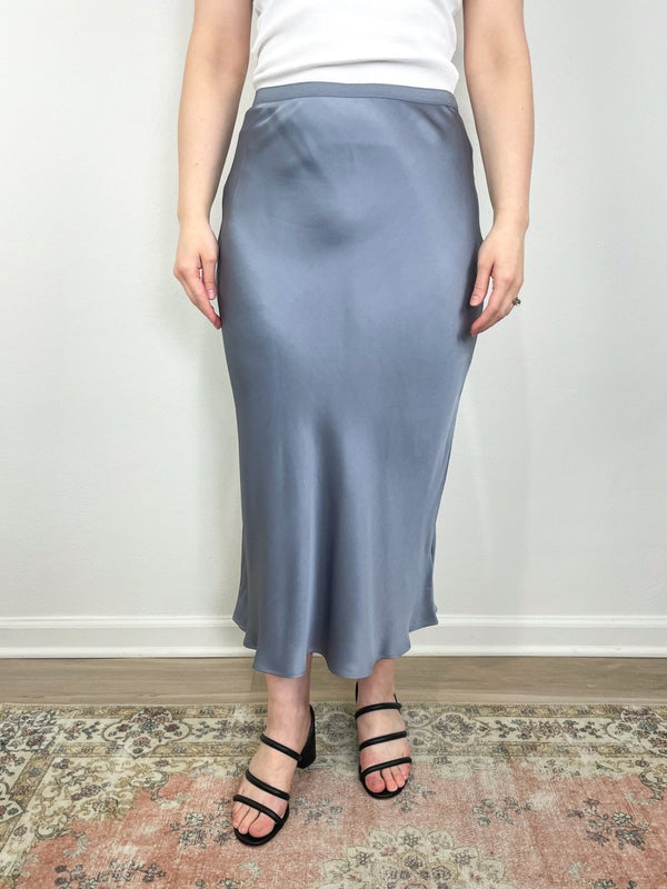 Bar Silk Skirt in Grey - The Shoe Hive