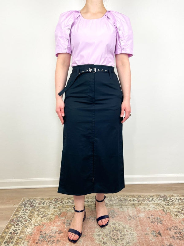 Belted Utility Skirt in Midnight - The Shoe Hive