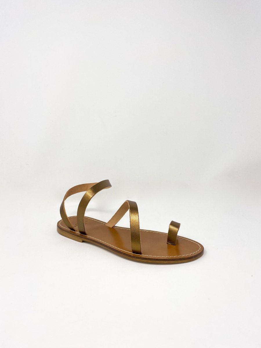 Diagonal Strap Sandal in Bronze Leather exclusive at The