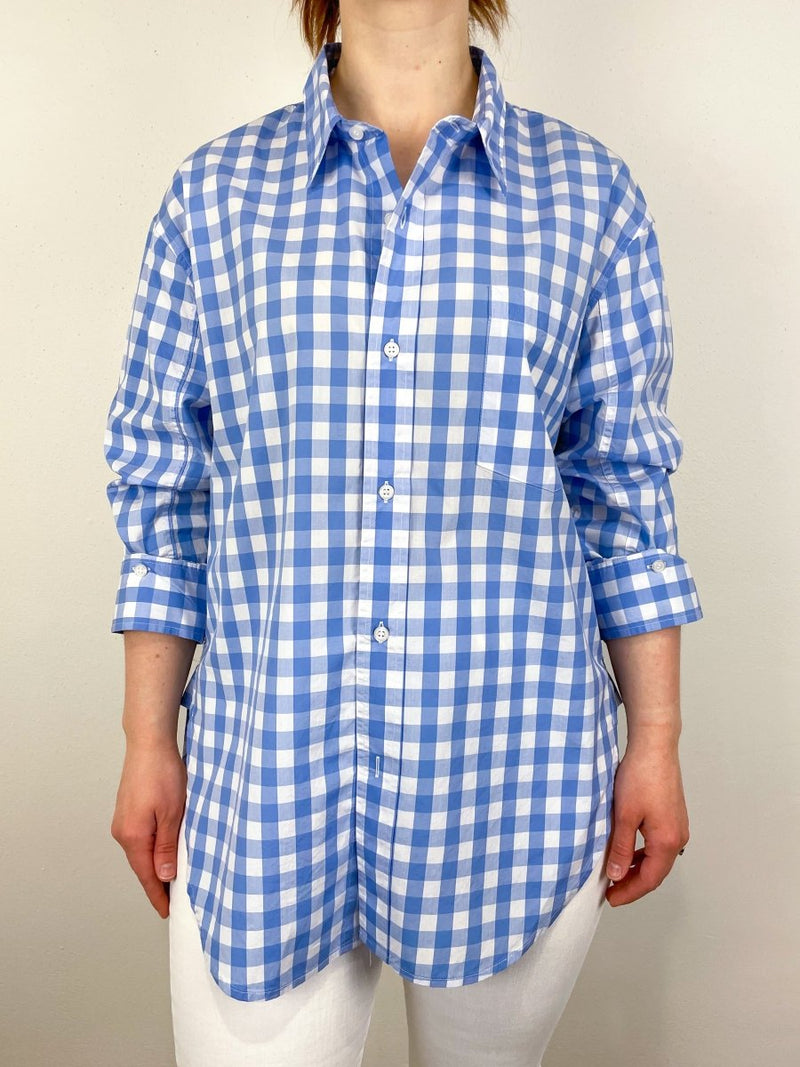 Kayla Shirt in Blue Sky Gingham - The Shoe Hive
