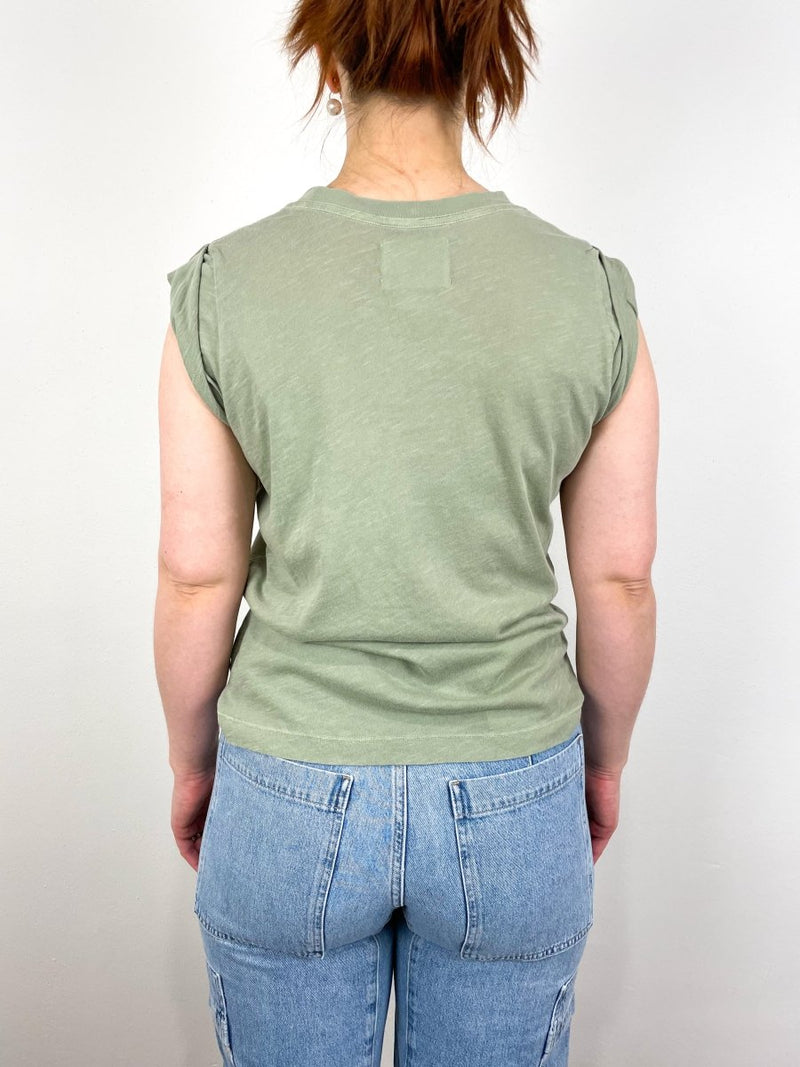 Kelsey Roll Sleeve Tee in Spring Moss - The Shoe Hive