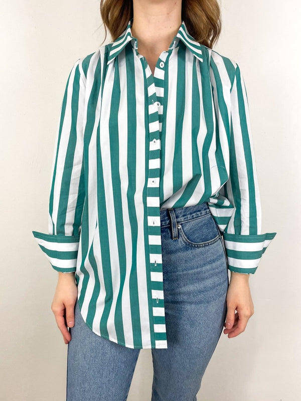 Miles Shirt in Emerald Stripe - The Shoe Hive