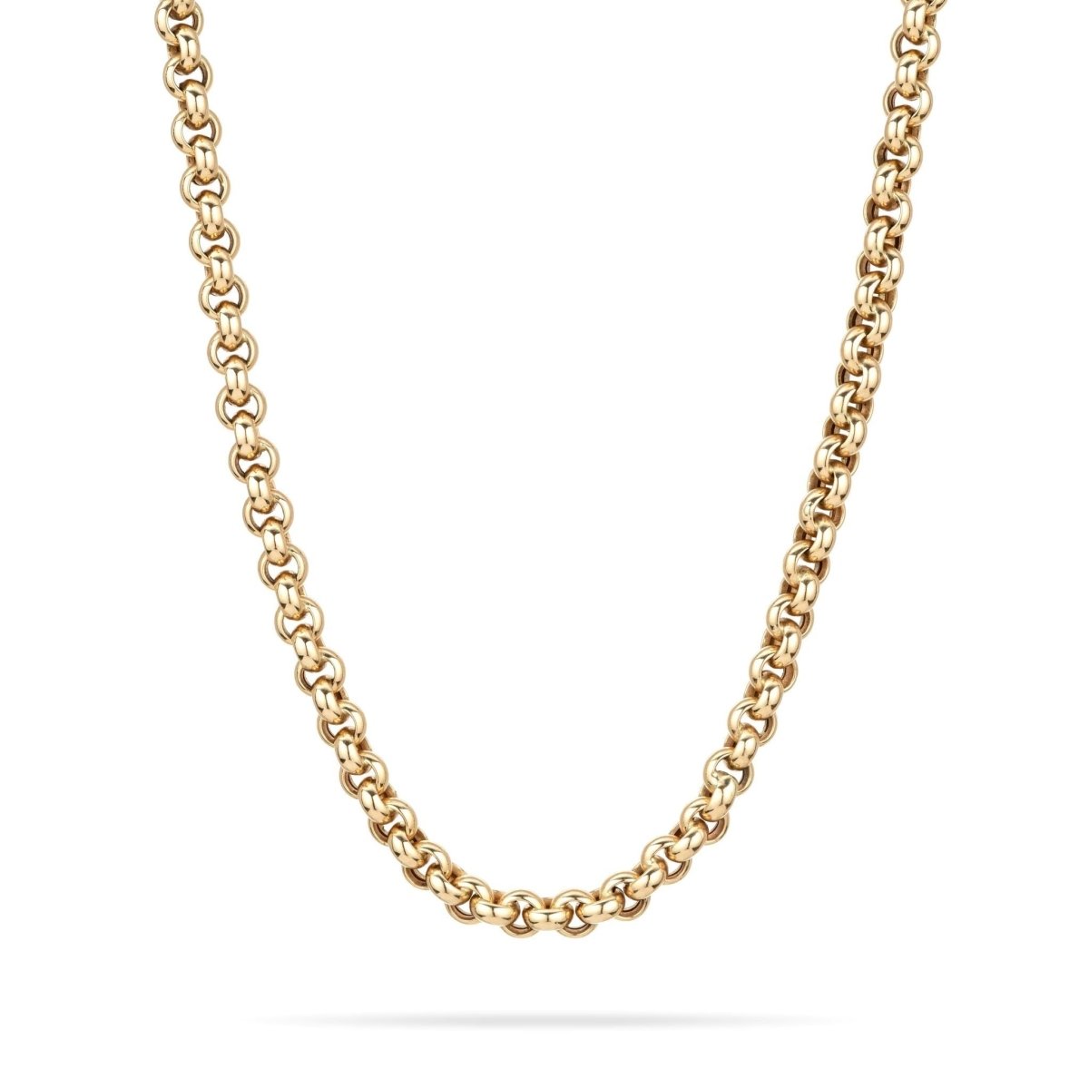 14K Yellow Gold 1mm Diamond-Cut Oval Rolo Chain 16