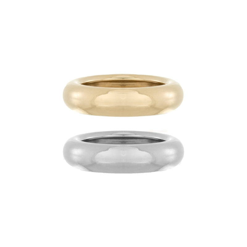 Chunky Tube Band Ring Set in 14K Yellow Gold/Sterling Silver by Adina Reyter - The Shoe Hive