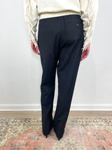 Elastic Waist Band Pant W/Side Vent in Black - The Shoe Hive