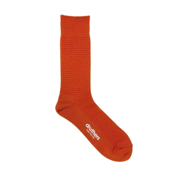 Merino Wool Waffle Sock in Orange - The Shoe Hive