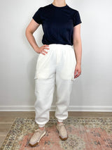 Samson Relaxed Fleece Pant in Egret - The Shoe Hive