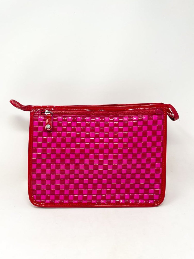 Woven Clutch in Candy Lacquer - The Shoe Hive