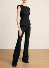 Zip-Back Gracie Pant in Black