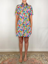Short Sleeved Popover Dress in Multi Clarabell Liberty Fabric