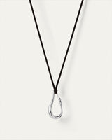 Egret Rope Necklace in Black/Silver