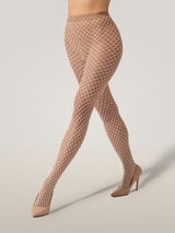 12 Velvet Net Illusion Tights in Fairly Light/White - The Shoe Hive
