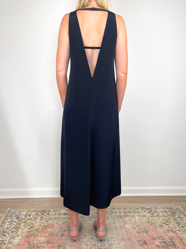 4 Ply Silk V-Neck Dress w/Bra