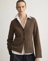 Bleeker Shaped Cardigan Wool Cashmere in Brownstone