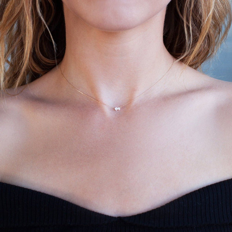 2 Diamond Amigos Necklace 14K Gold - The Shoe Hive