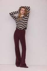 Frankie Cashmere Pullover in Espresso/Ivory