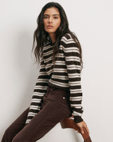 Frankie Cashmere Pullover in Espresso/Ivory