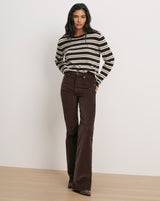 Frankie Cashmere Pullover in Espresso/Ivory
