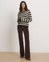 Frankie Cashmere Pullover in Espresso/Ivory