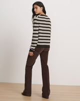 Frankie Cashmere Pullover in Espresso/Ivory