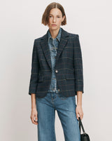 Schoolboy Dickey Jacket in Teal Multi