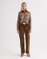 Lone Rider Combo Blouse in Brown Multi/Kelp