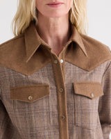 Lone Rider Combo Blouse in Brown Multi/Kelp