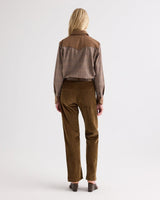 Lone Rider Combo Blouse in Brown Multi/Kelp
