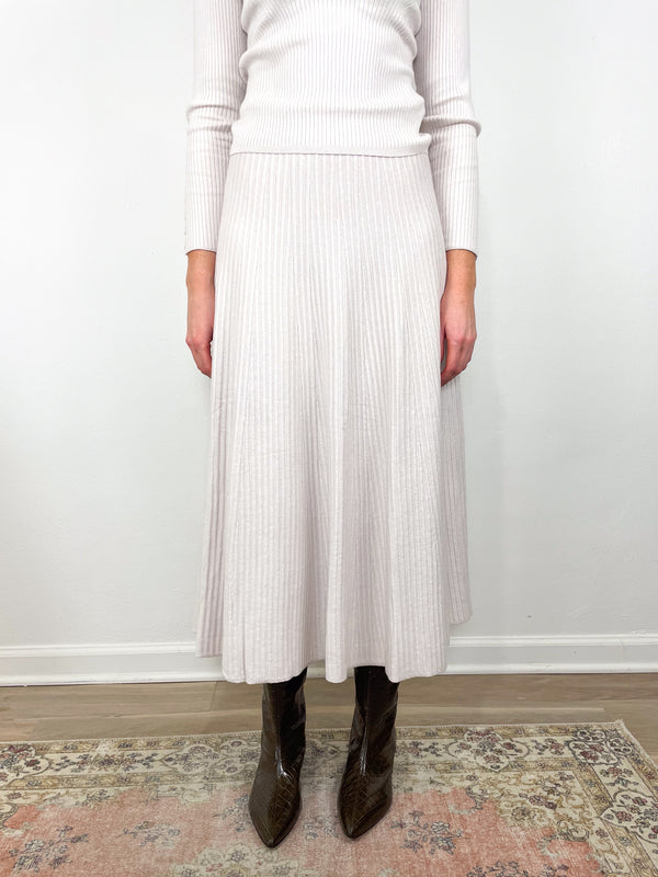 Flared Knit Skirt in Mist