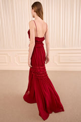 Dorothea SL Silk Gown in Cerise