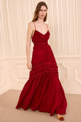 Dorothea SL Silk Gown in Cerise