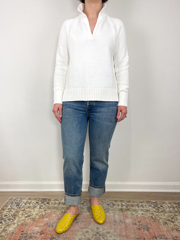 Catherine JC Sweater in Chalk Cotton