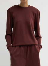 Feather Weight Viscose Removable Shoulder Pad LS in Bordeaux