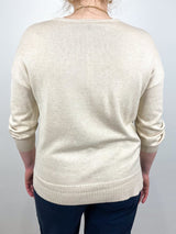 3/4 Sleeve Drop Shoulder Sweater in Husk - The Shoe Hive