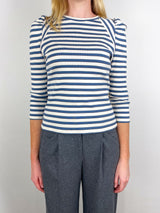 Delano Top in Ecru/Ocean/Dark Umber