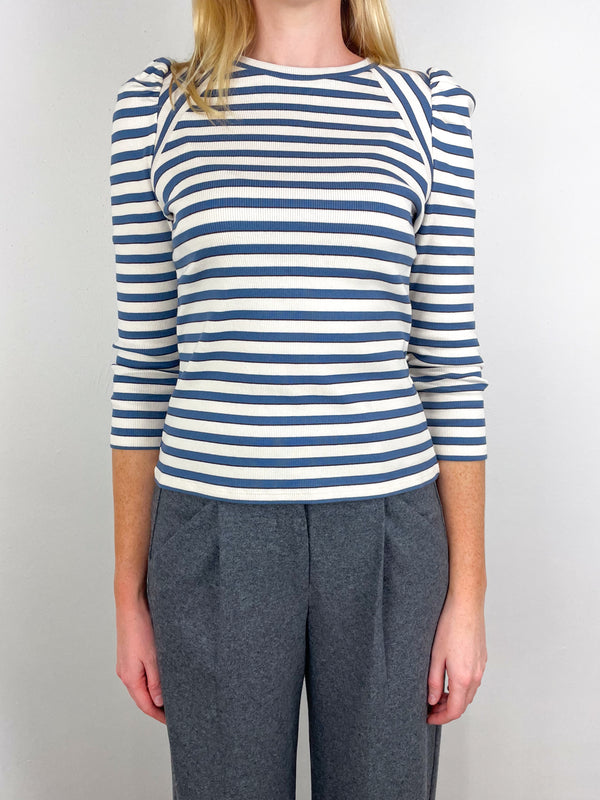 Delano Top in Ecru/Ocean/Dark Umber