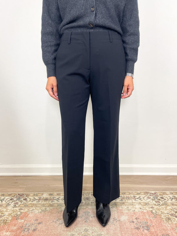 Frankie Cropped Pant in Black Bi-Stretch Tropical Wool