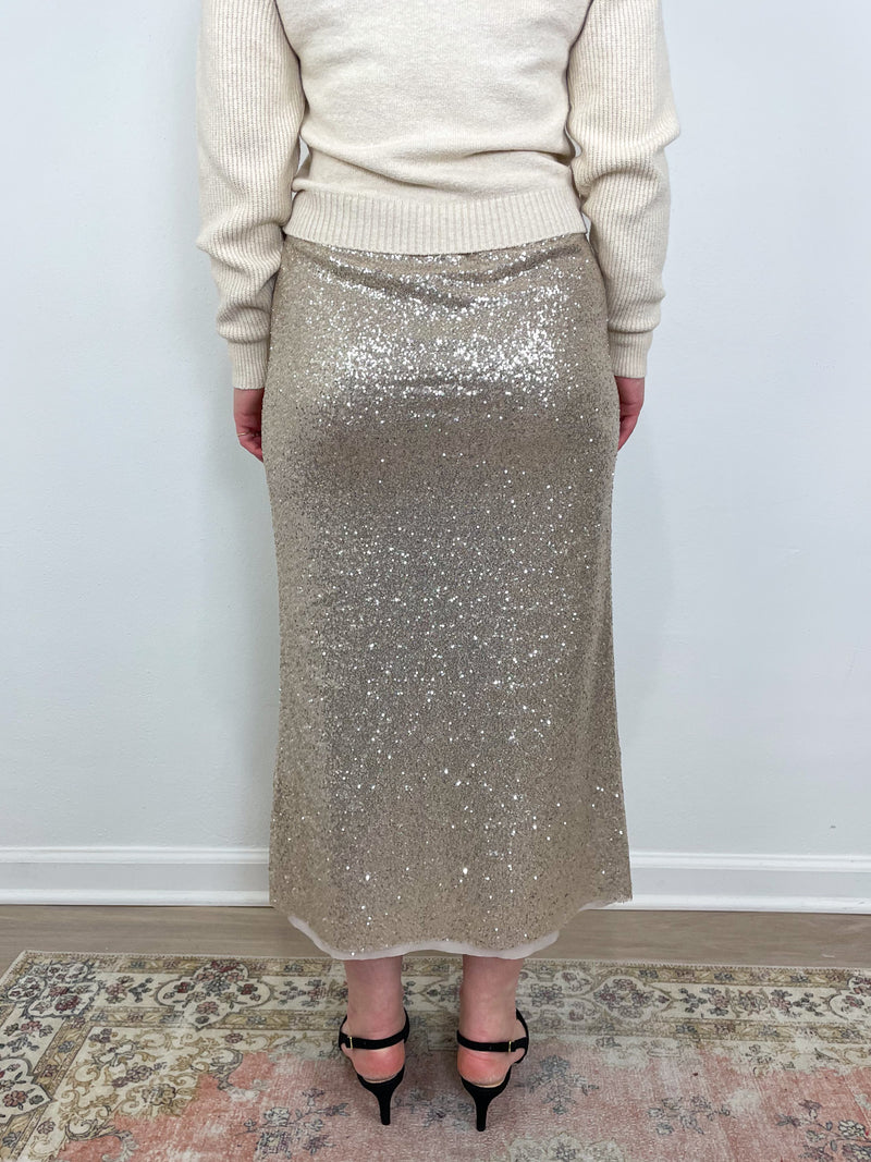 Ruby Skirt in Platino Sequin