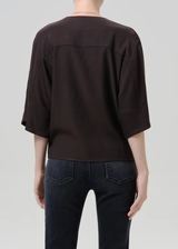 Franca Shirt in Brown Portofino Twill