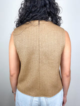 Cropped Muscle Tank in Natural