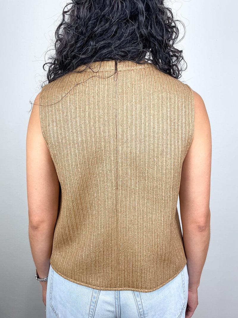Cropped Muscle Tank in Natural