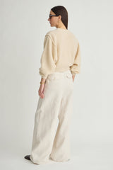 The Keaton Wide Leg in Stone
