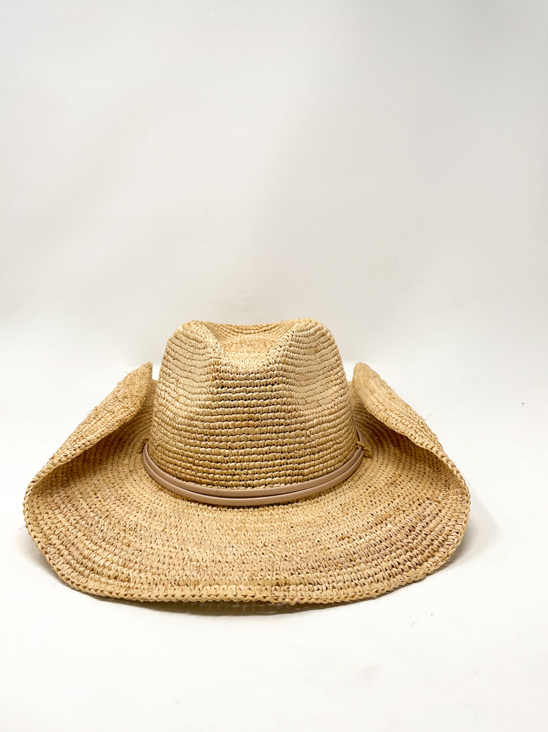 Raffia Crochet Cowboy in Natural/Tan