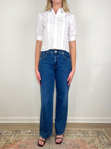 Short Lived Placket with Cherry Pleats in White