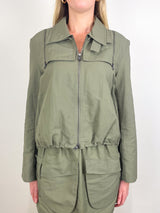 Techy Twill Anorak Bomber in Dark Hazelnut