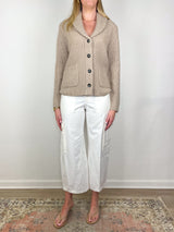 Shawl Collar Cardigan 1/1 in Marble Melange