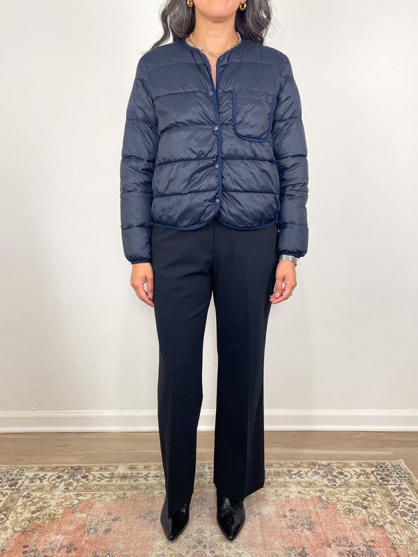 Minnie Puffer Jacket in Navy Nylon