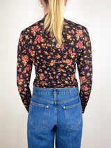Aurelia LS Jersey Top in Noir Floral